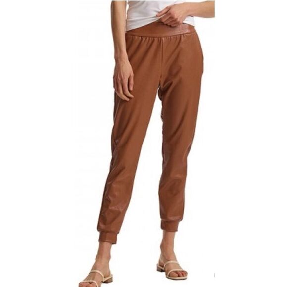 Commando Pink Faux Leather Jogger Pants Pockets Sz Medium - Picture 11 of 12